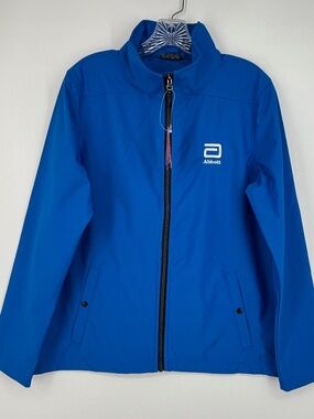 Elevate Womens Large Zip Front Softshell Jacket Olympic Blue Abbott Embroidery